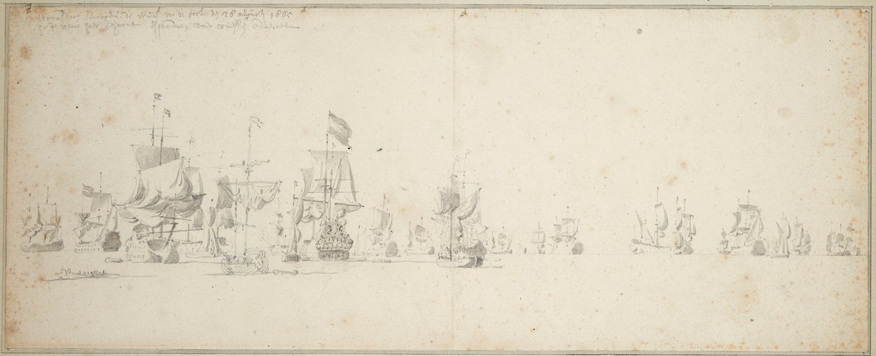 The Friesland Squadron Lying-by off the Coast of Scotland by Willem van de the Elder Velde