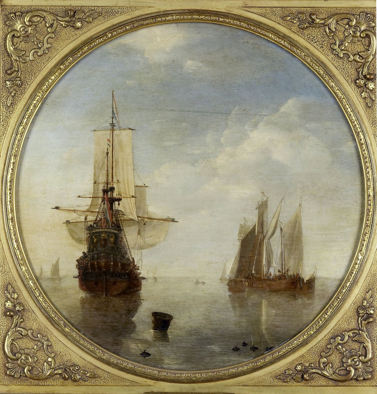Ships at Anchor by Willem van de the Younger Velde