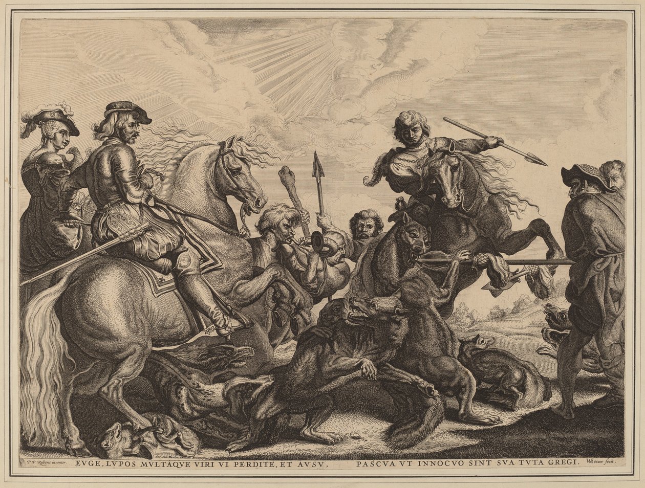The Wolf Hunt by Willem van der Leeuw after Sir Peter Paul Rubens