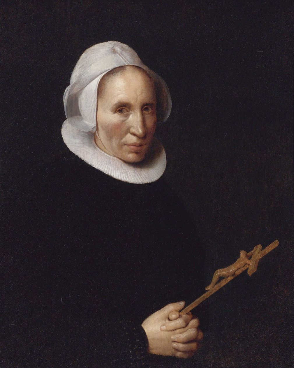 A Lady Holding a Crucifix by Willem van der Vliet