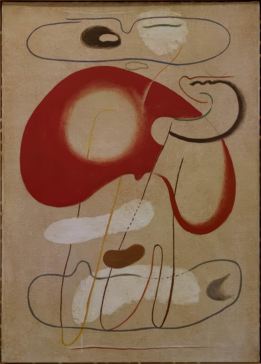 Picture with Brown Form by Willi Baumeister