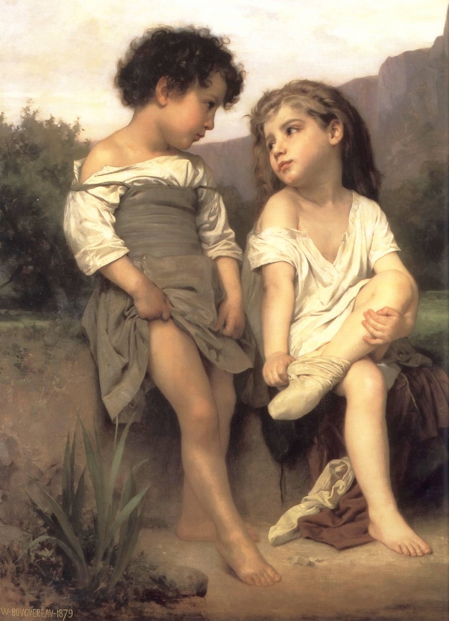 At the Edge of the Brook by William Adolphe Bouguereau