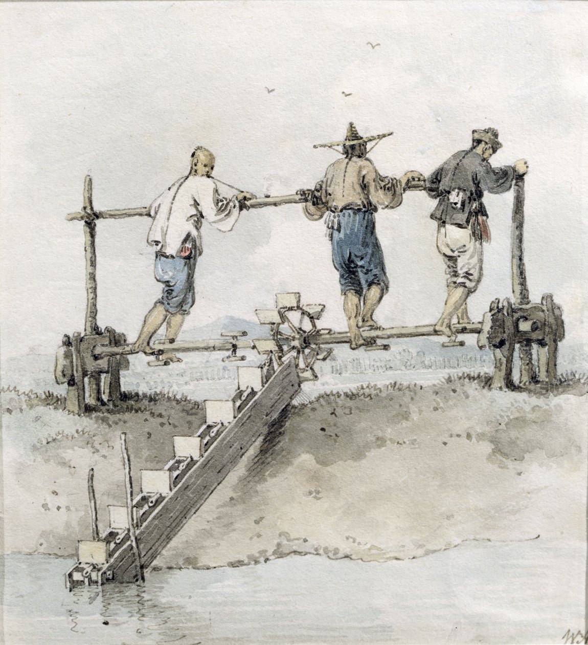 Chinese Labourers Working on a River by William Alexander