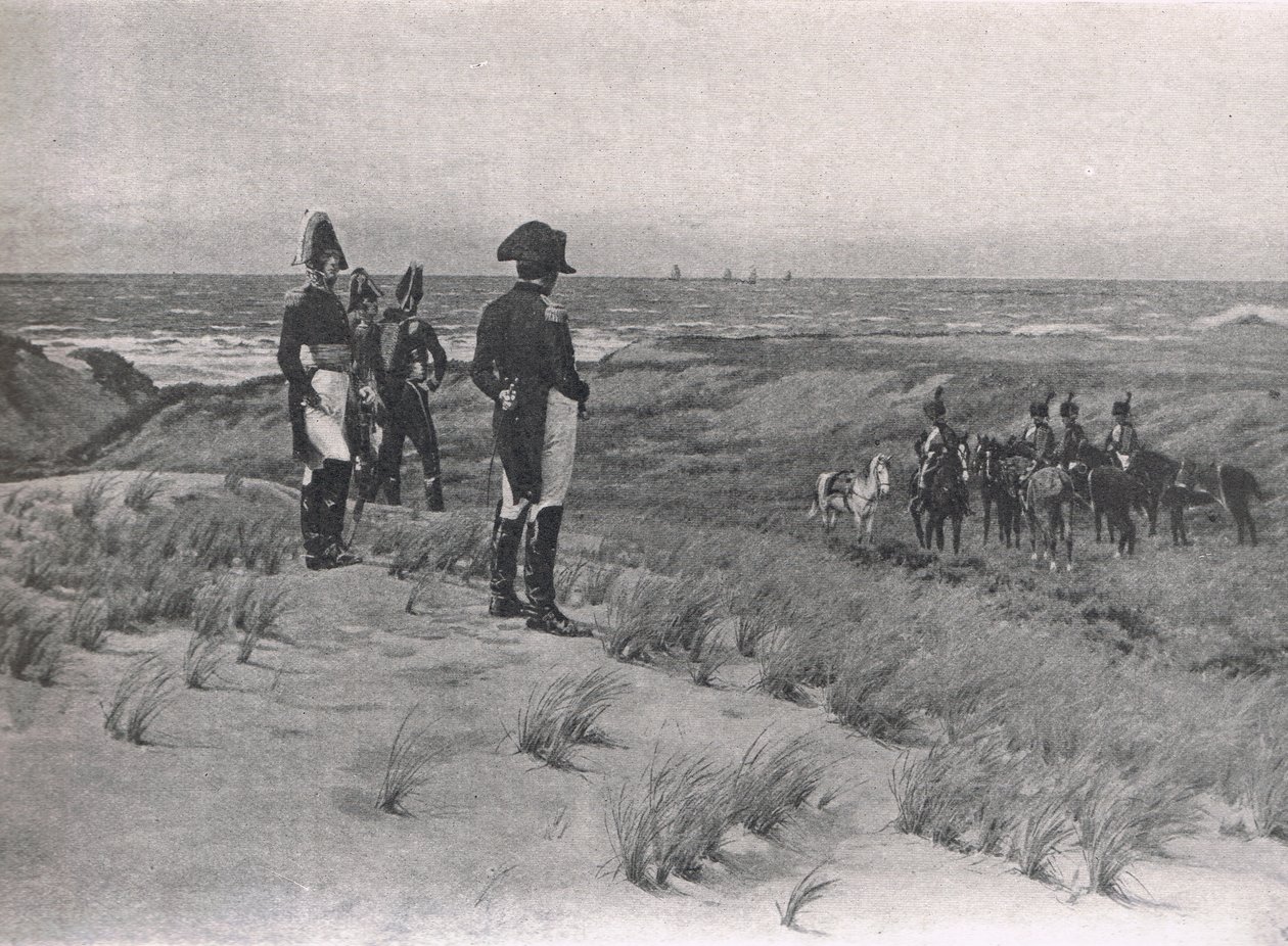 Napoleon Surveys the English Channel, illustration from 