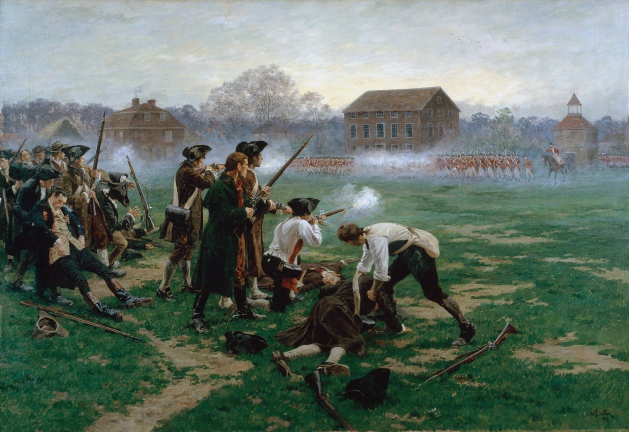 The Battle of Lexington, 19th April 1775 by William Barnes Wollen