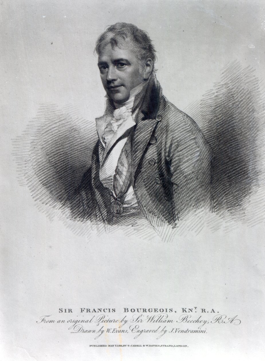 Sir Francis Bourgeois, after a drawing by W. Evans, engraved by J. Vendramini by William Beechey
