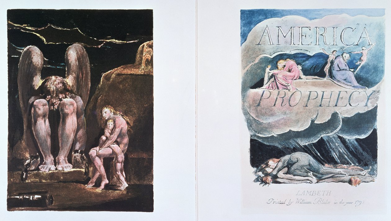 America a Prophecy: Frontispiece and Title Page Depicting Orc, the Embodiment of Energy, 1793 by William Blake