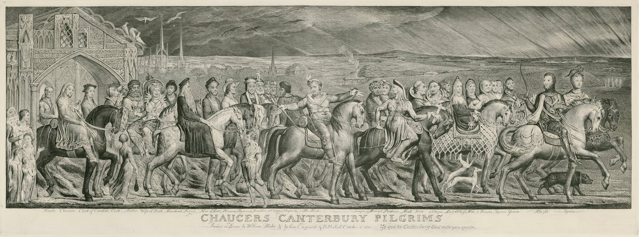 Blake Canterbury Pilgrims engraving by William Blake