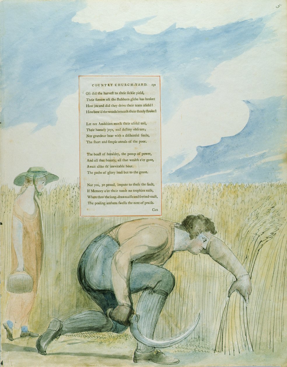 Elegy written in a Country Church-yard, design 109 from The Poems of Thomas Gray by William Blake