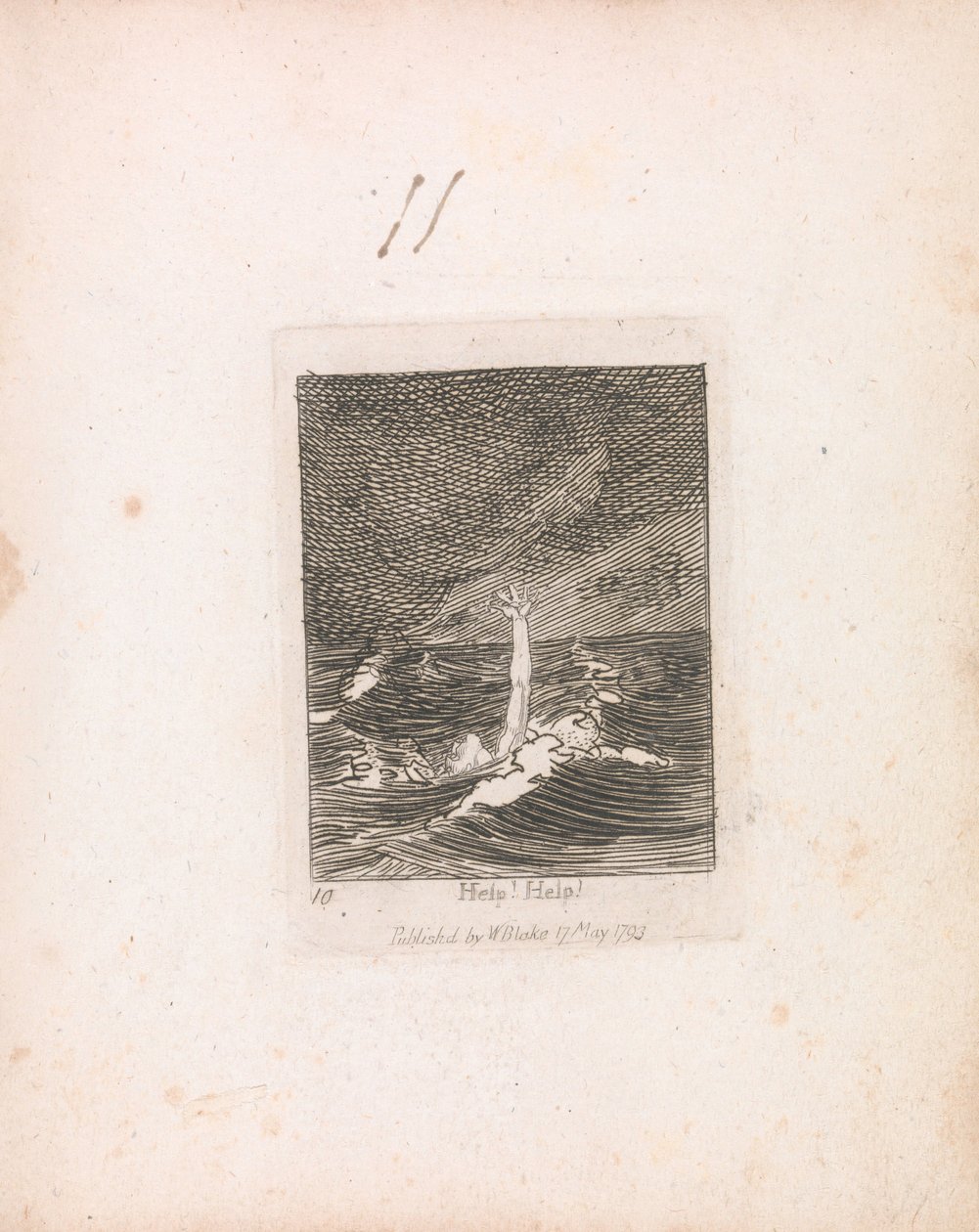 For Children. The Gates of Paradise, Plate 12, Help! Help! by William Blake