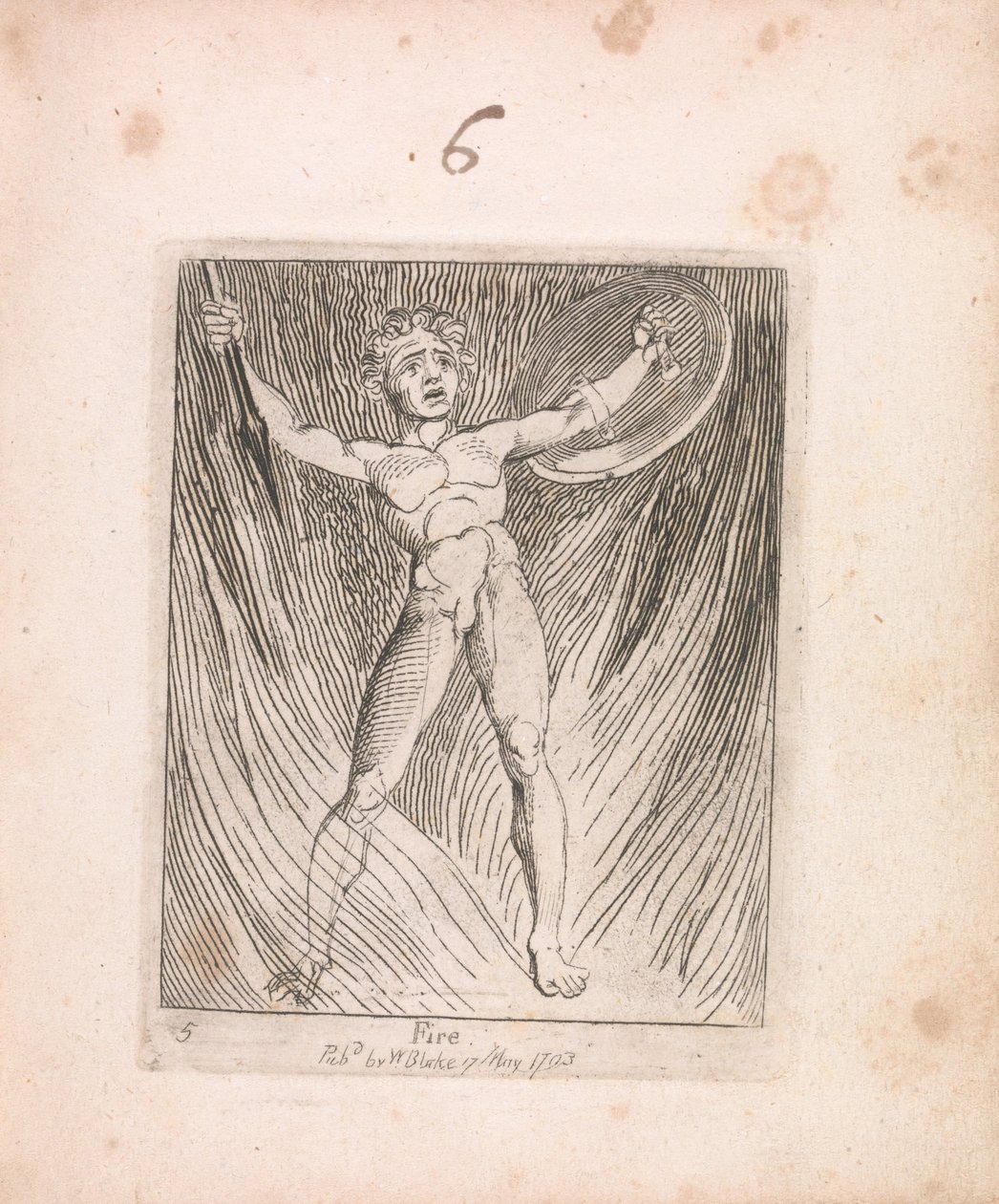 For Children. The Gates of Paradise, Plate 7, Fire by William Blake