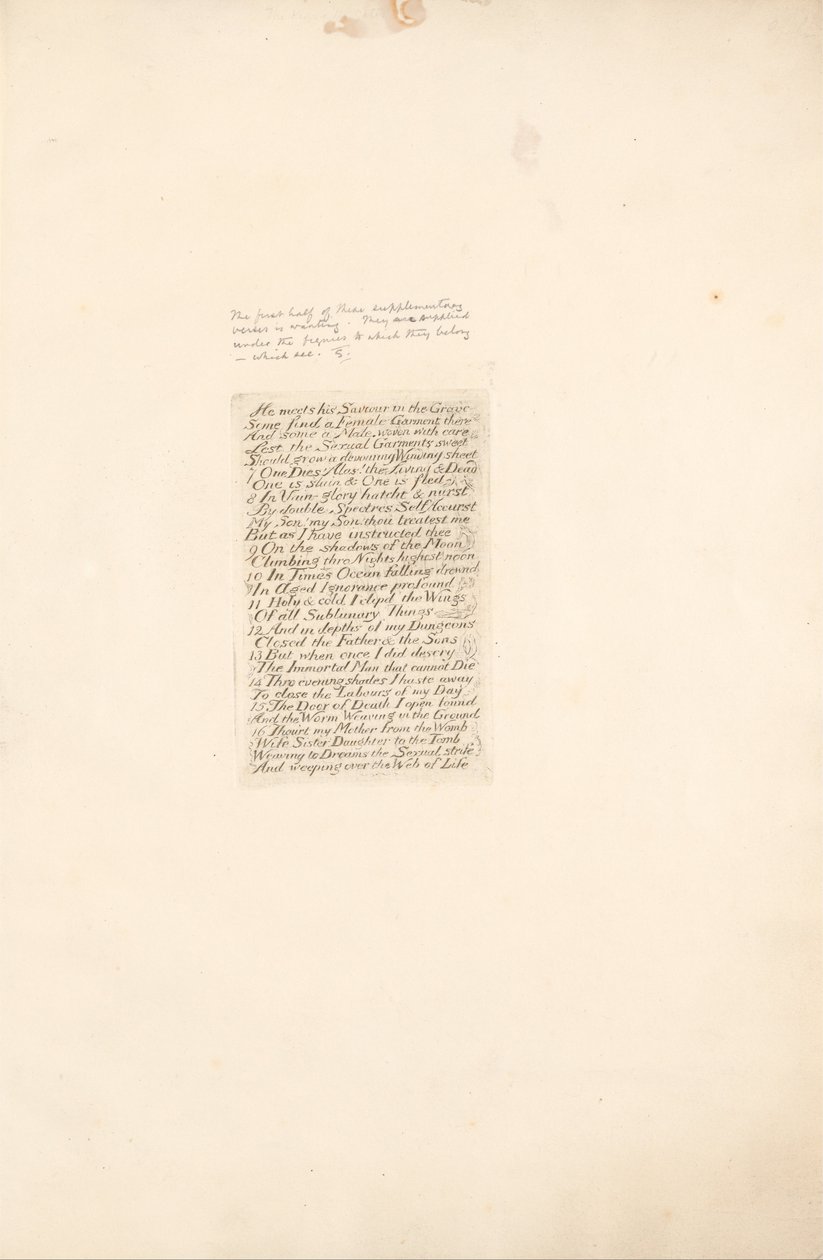 For the Sexes. The Gates of Paradise, Plate 20, He meets his Saviour in the Grave... by William Blake