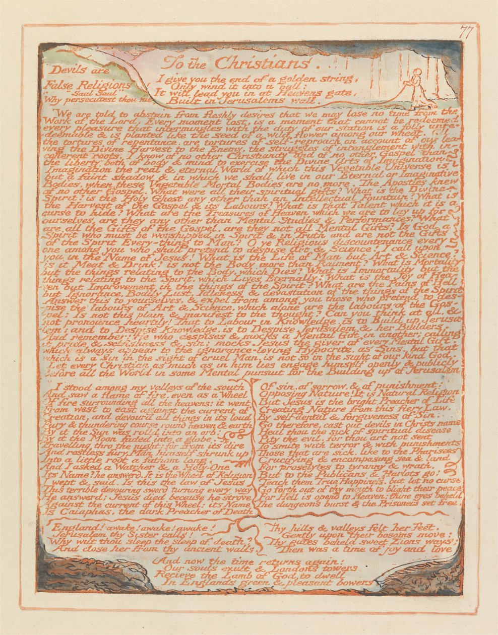 Jerusalem, Plate 77 by William Blake
