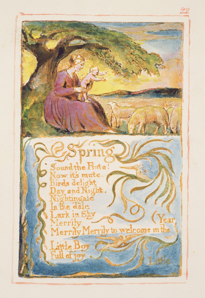 Spring: Plate 22 from Songs of Innocence and of Experience (copy AA) by William Blake