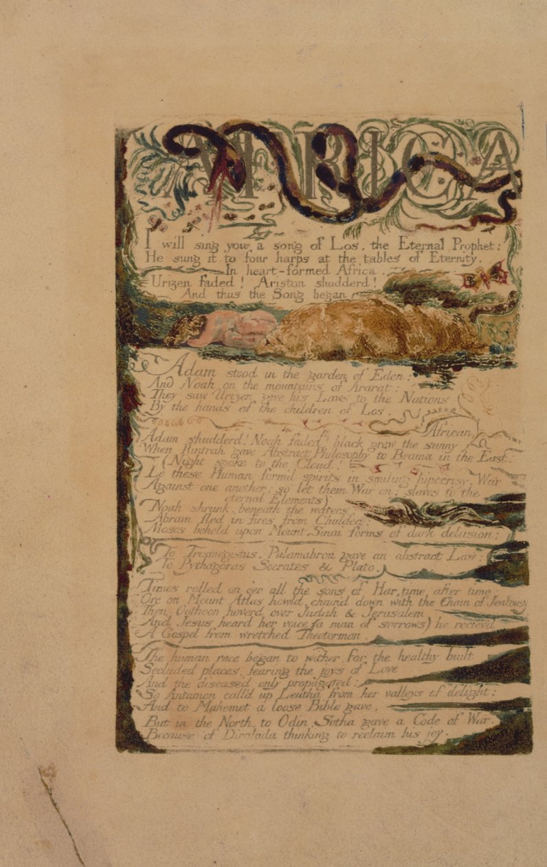 Plate 3 from The Song of Los, copy B, in the collection of the Library of Congress by William Blake