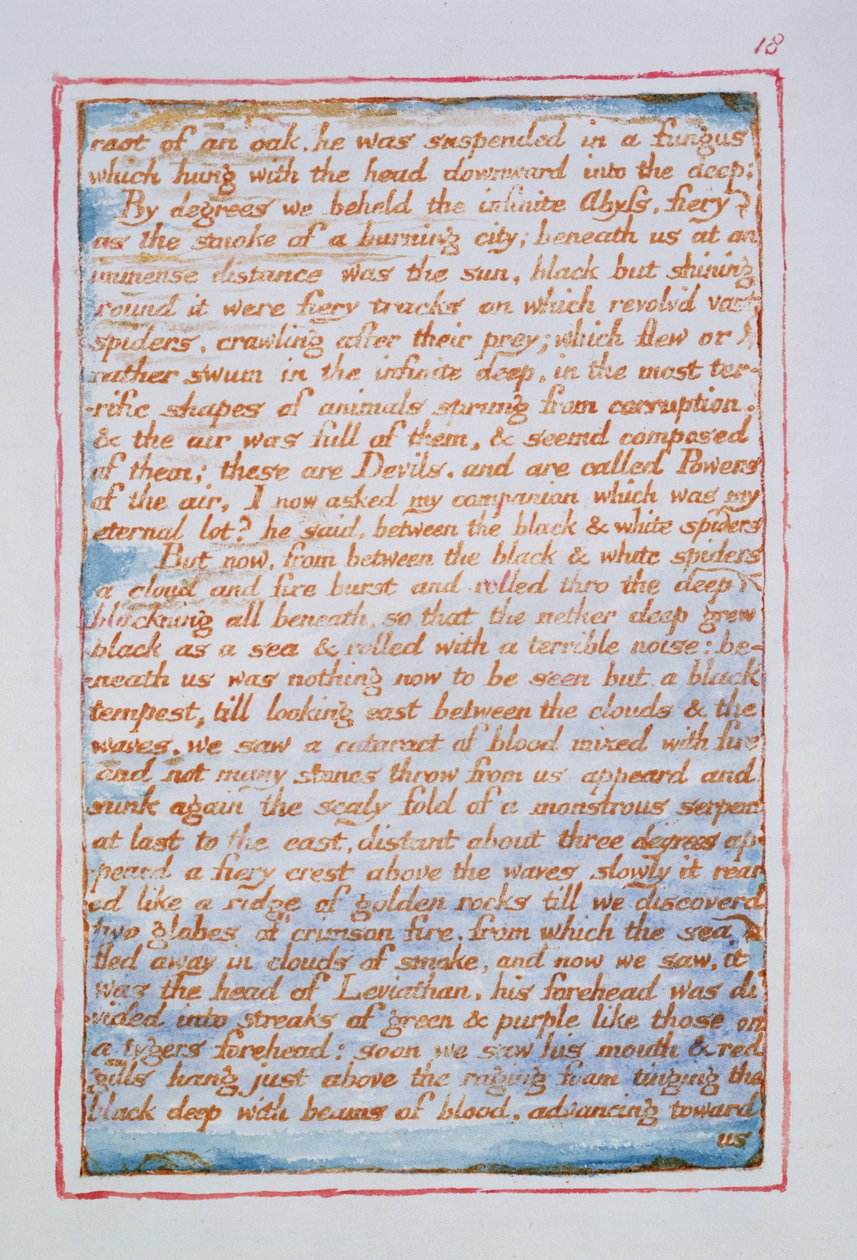 Root of an oak, he was suspended in a fungus..., text from The Marriage of Heaven and Hell by William Blake