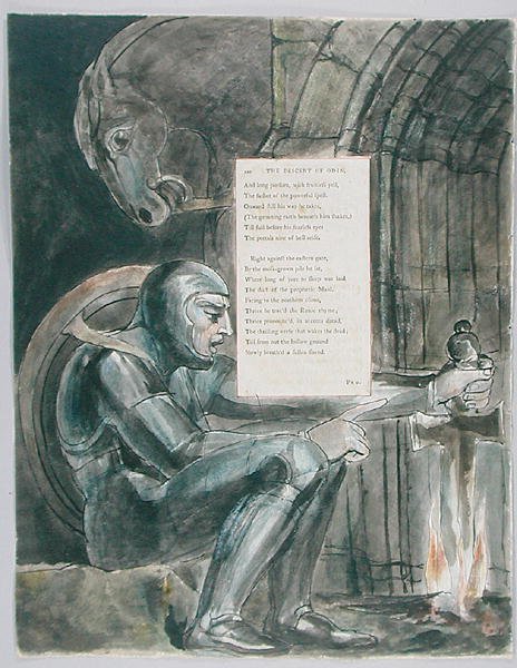 The Descent of Odin, design 80 from The Poems of Thomas Gray by William Blake