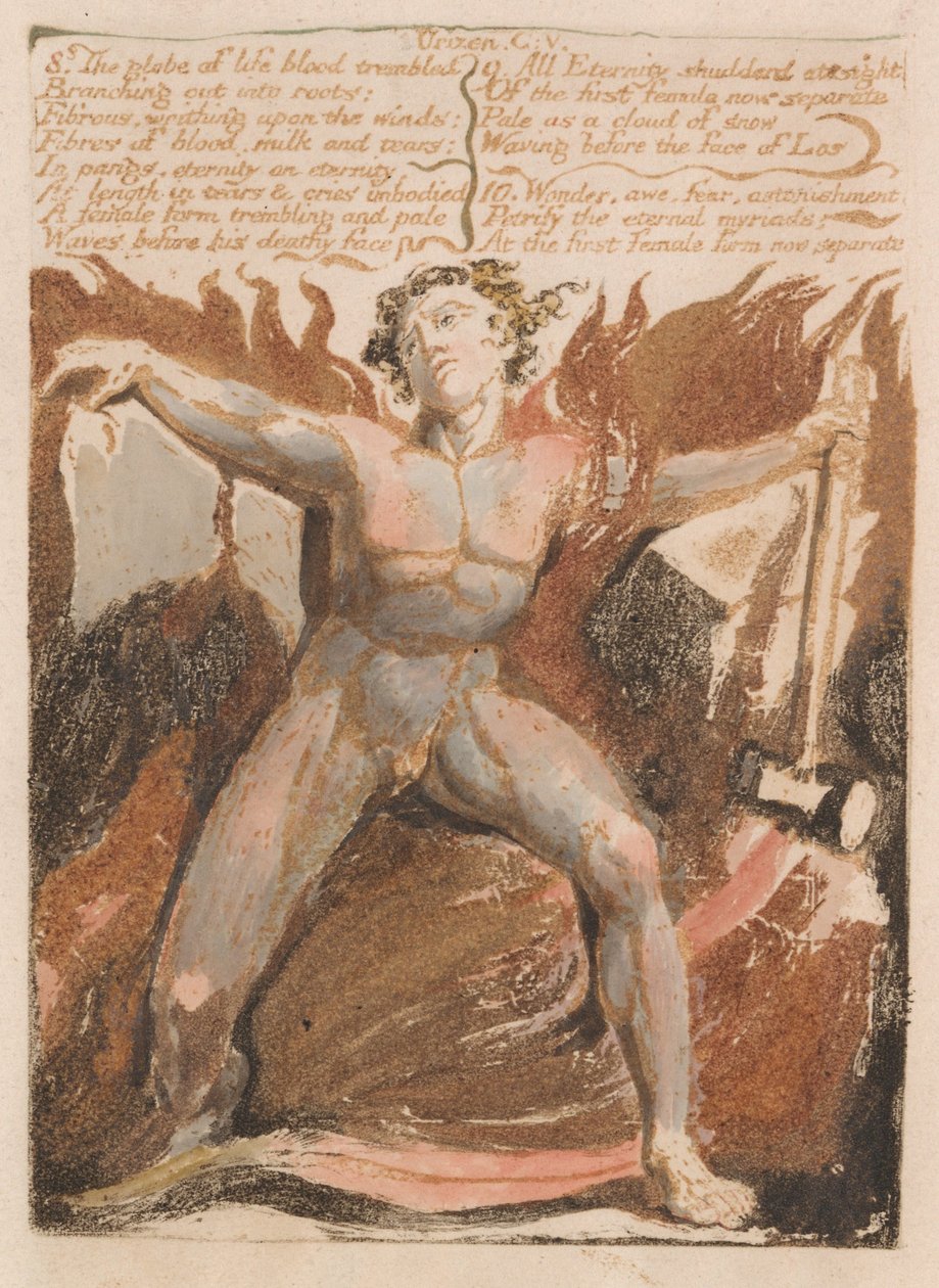 The First Book of Urizen, Plate 17, 8. The Globe of Life Blood Trembled.... (Bentley 18) by William Blake