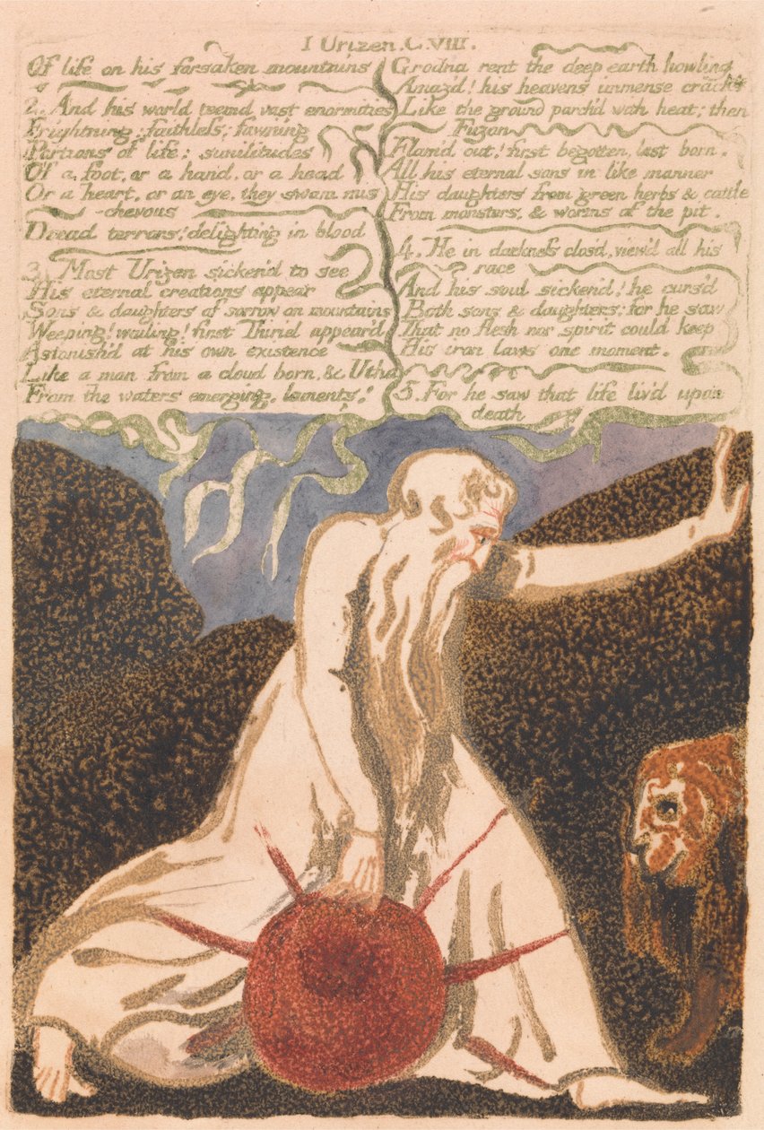 The First Book of Urizen, Plate 20, Of life forsaken mountains . . . . (Bentley 23) by William Blake