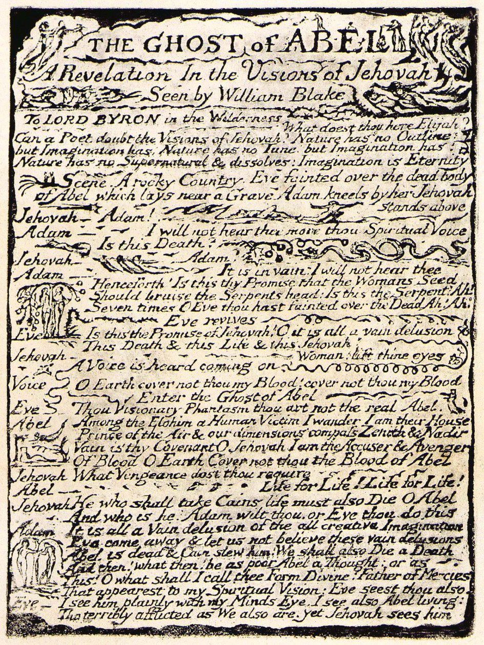 The Ghost of Abel, page 1 by William Blake