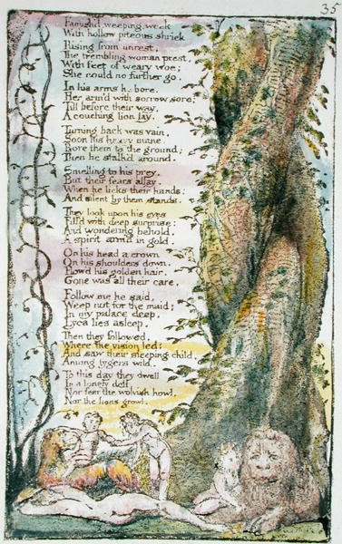 The Little Girl Found, plate 35 (Bentley 36) from Songs of Innocence and of Experience (Bentley Copy L) 1789-94 by William Blake