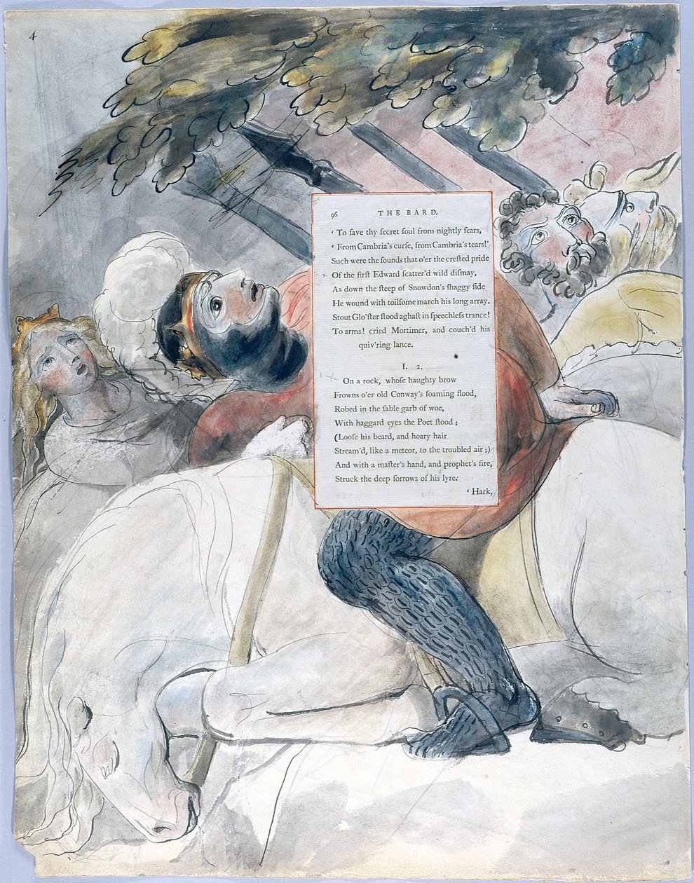 The Poems of Thomas Gray, Design 56, The Bard 04 by William Blake