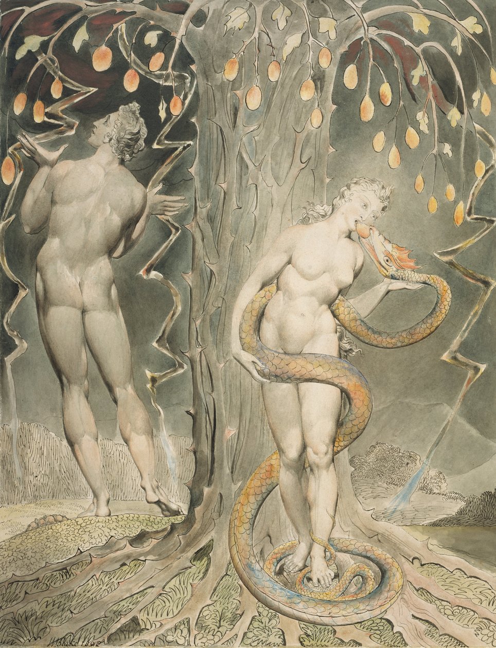 The Temptation and Fall of Eve by William Blake