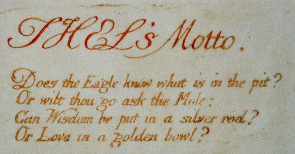 Thels Motto..., plate 1 from The Book of Thel by William Blake