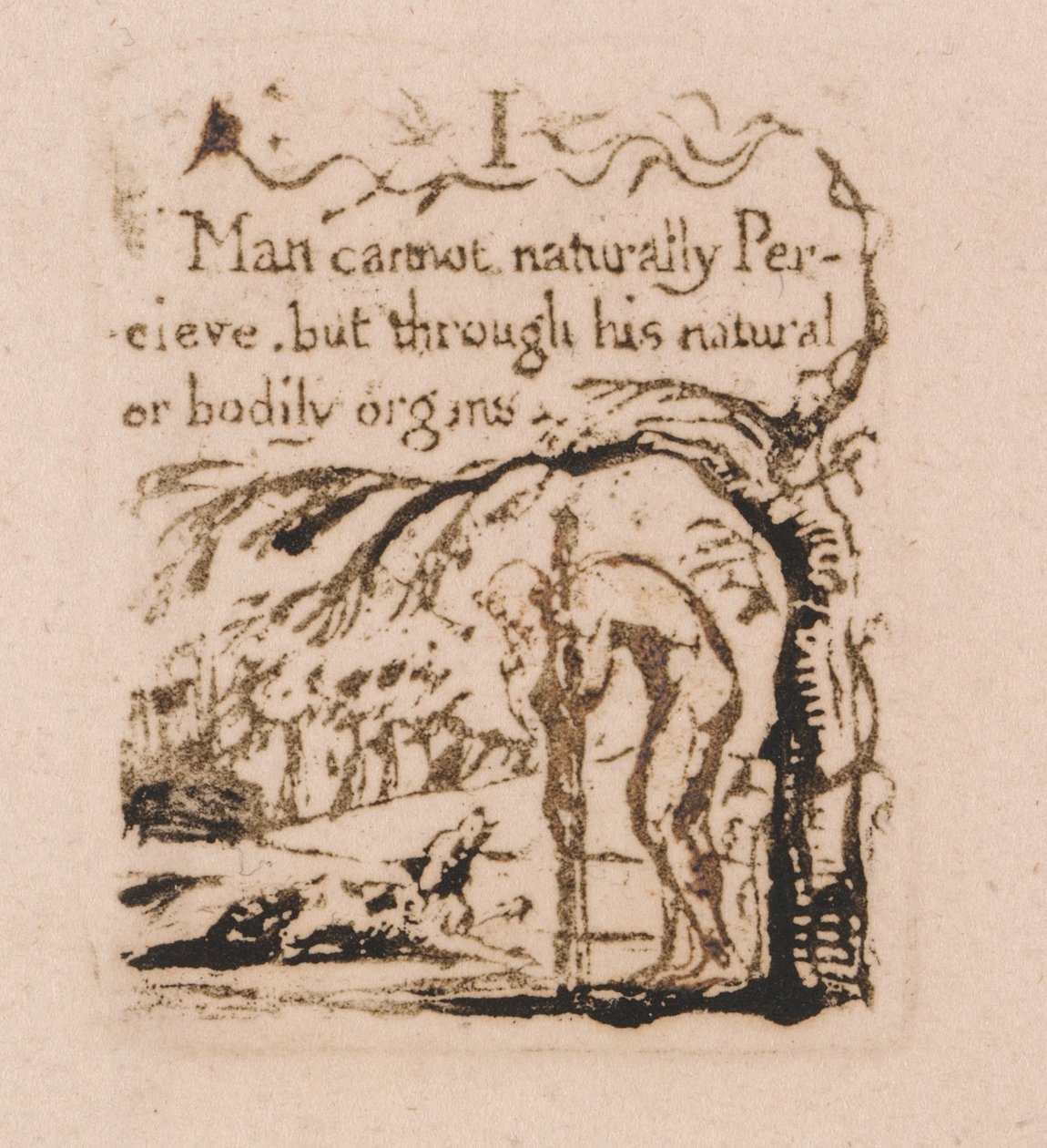 There Is No Natural Religion, Plate 3, I Man cannot naturally (Bentley a4) by William Blake