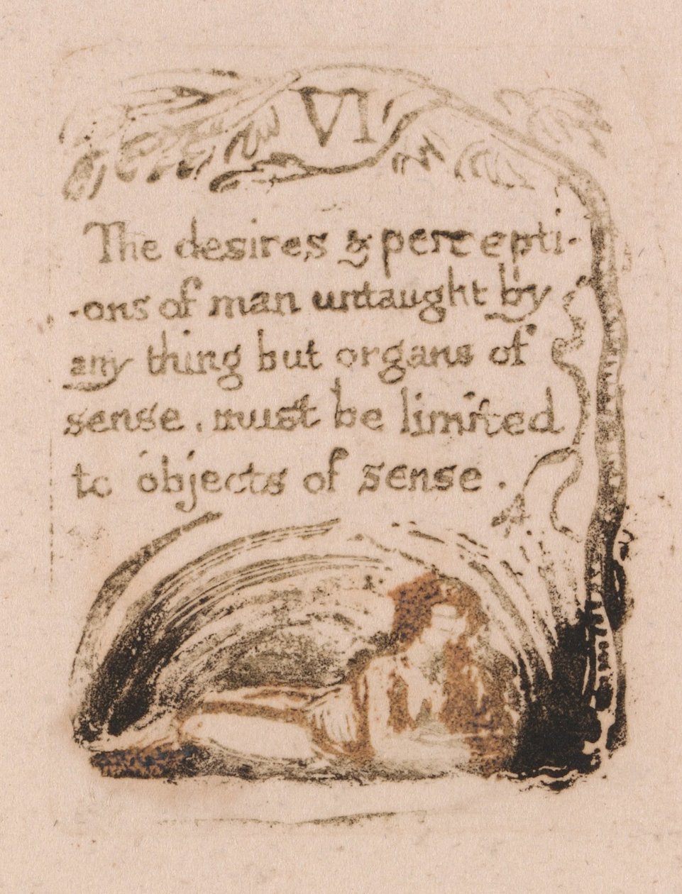 There Is No Natural Religion, Plate 8, VI The desires und perceptions (Bentley a9) by William Blake