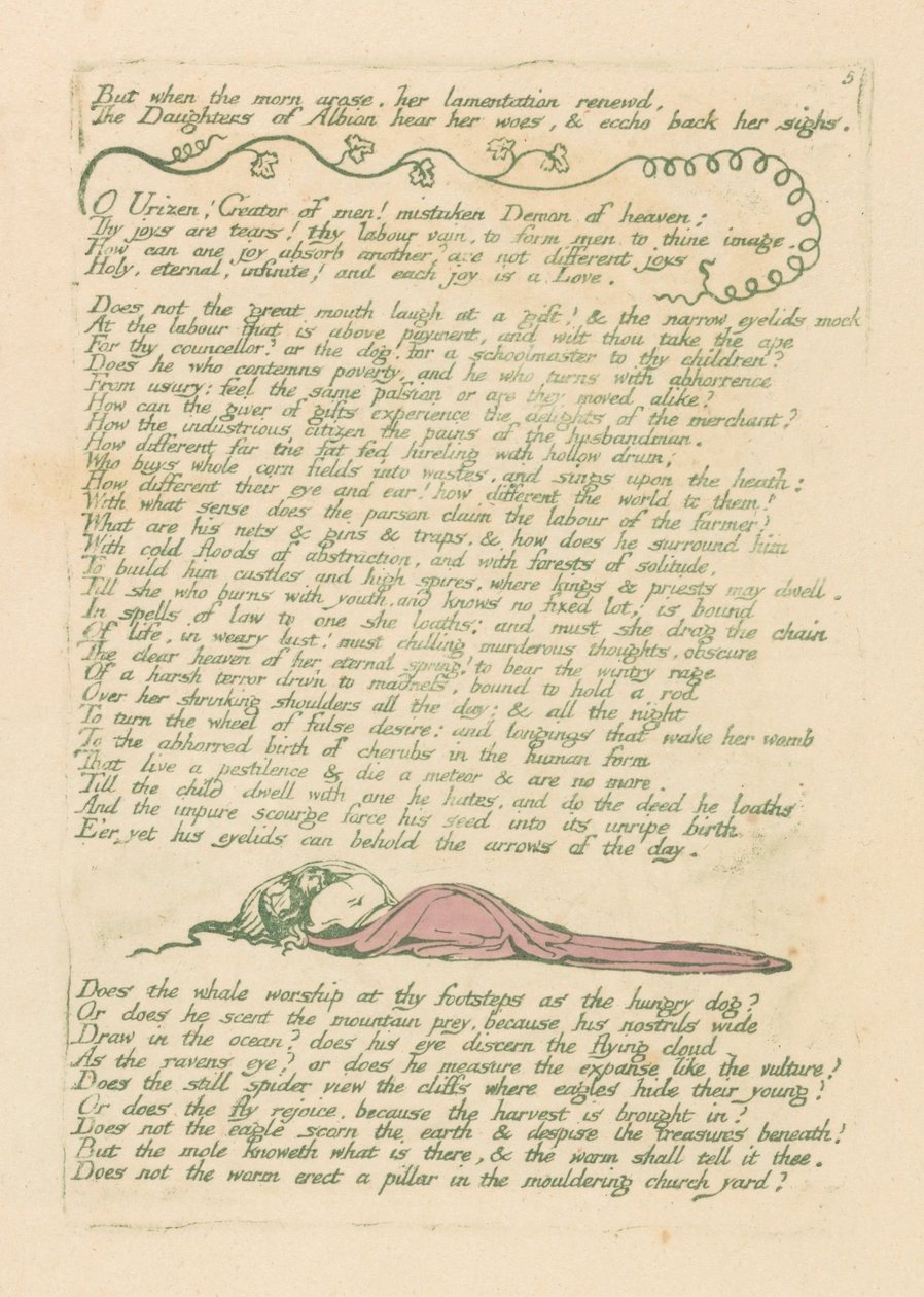 Visions of the Daughters of Albion, Plate 8, But when the morn arose by William Blake