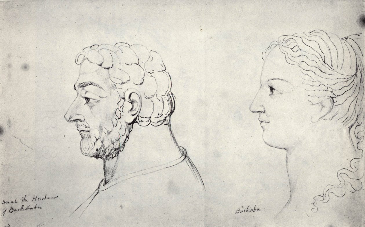 Visionary Heads of Uriah and Bathsheba by William Blake