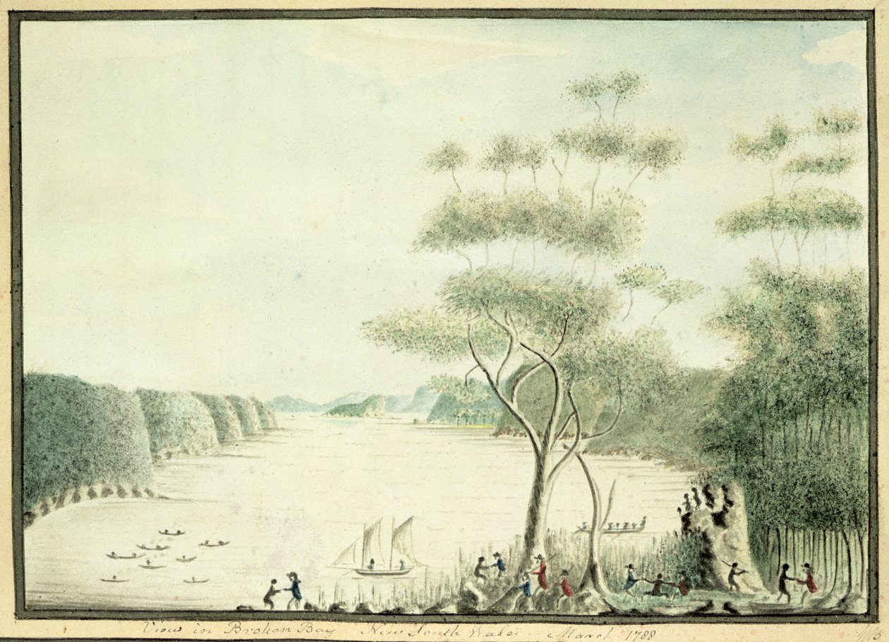 View in Broken Bay, New South Wales, 1788 by William Bradley