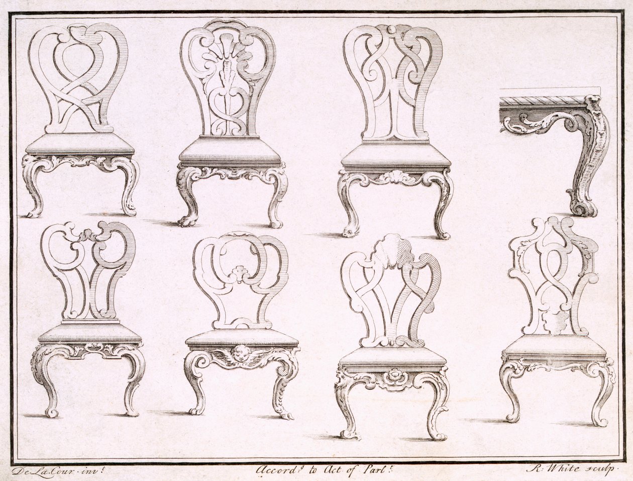 Designs for Chairs by William De La Cour