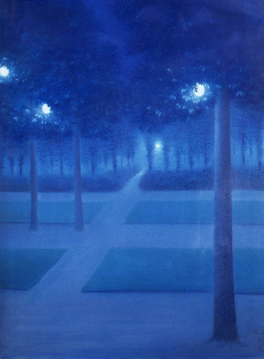 Night Scene in the Parc Royal, Brussels, 1897 by William Degouve de Nuncques