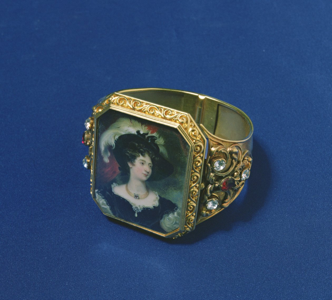 Bangle Set with Portrait Miniature of Charlotte, Duchess of Northumberland by William Essex