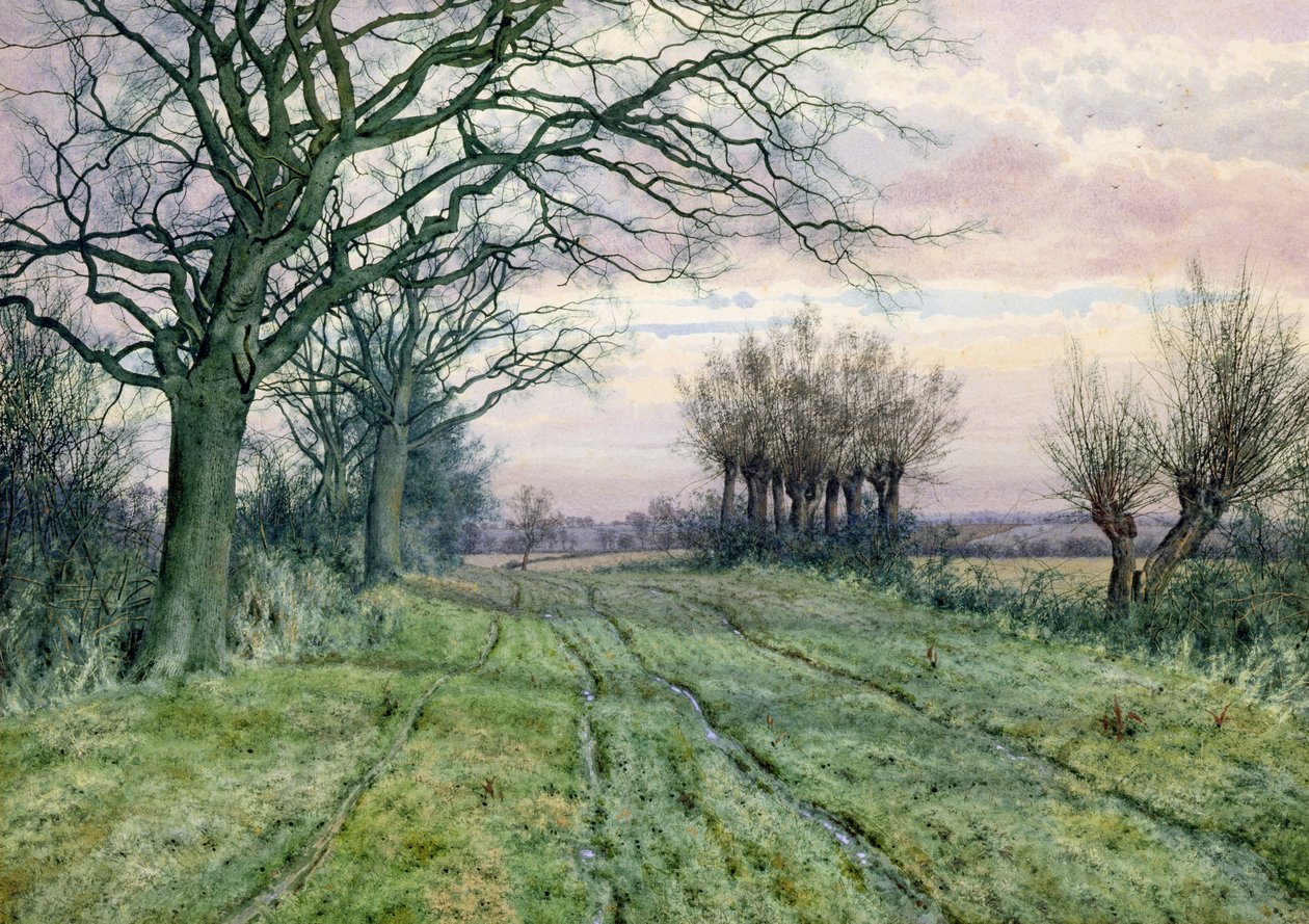 A Fenland Lane with Pollarded Willows, 1887 by William Fraser Garden