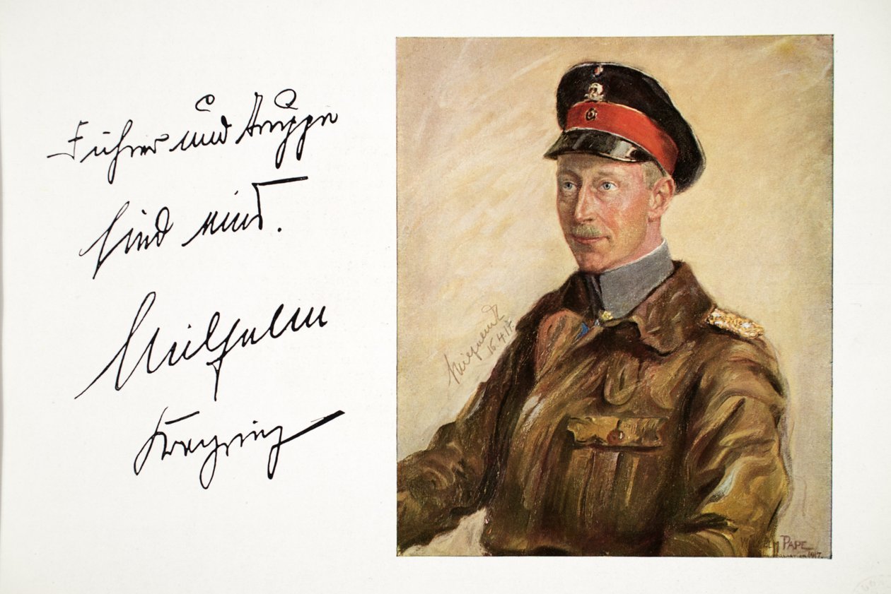 William, Crown Prince of Germany in Army Uniform by William Friedrich Georg Pape