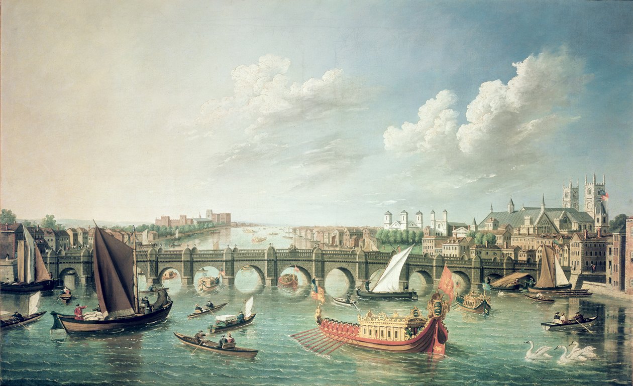 The Thames below Westminster Bridge by William James