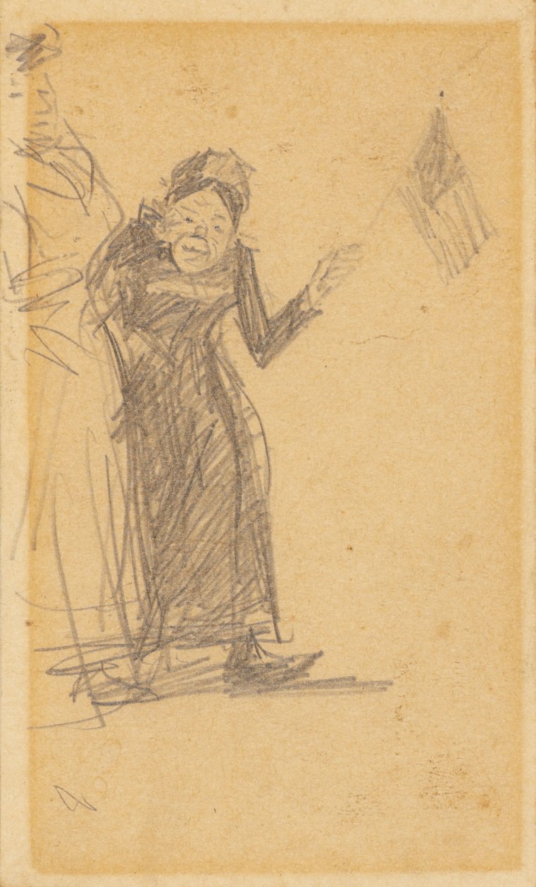 Woman Waving Flag by William James Glackens