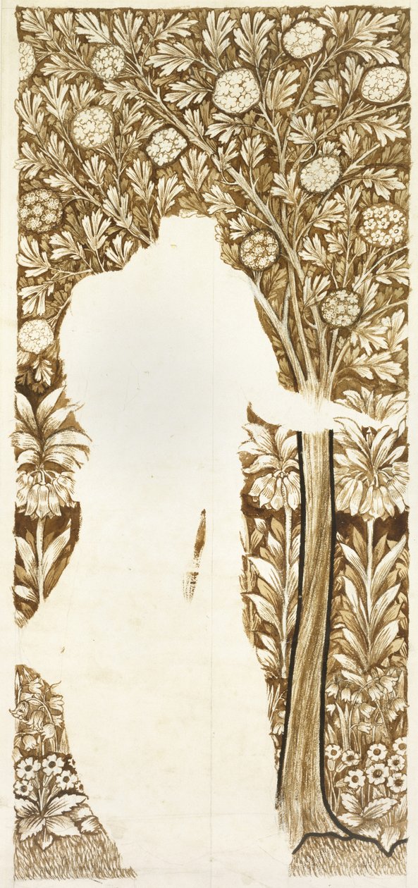 Design for a Foliage Background (unfinished) by William Morris