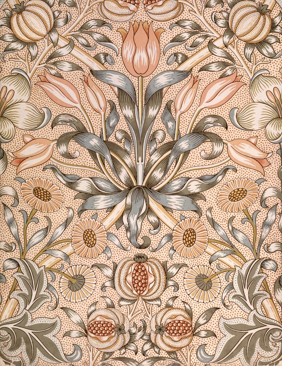 Lily and Pomegranate Wallpaper Design, 1886 by William Morris
