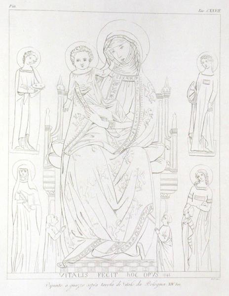 Madonna and Child with St. Agatha, St. Catherine, St. Agnes, St. Apollonia after the original drawing by Jean Baptiste Louis Georges Seroux DAgincourt, 1847 by William Pitt