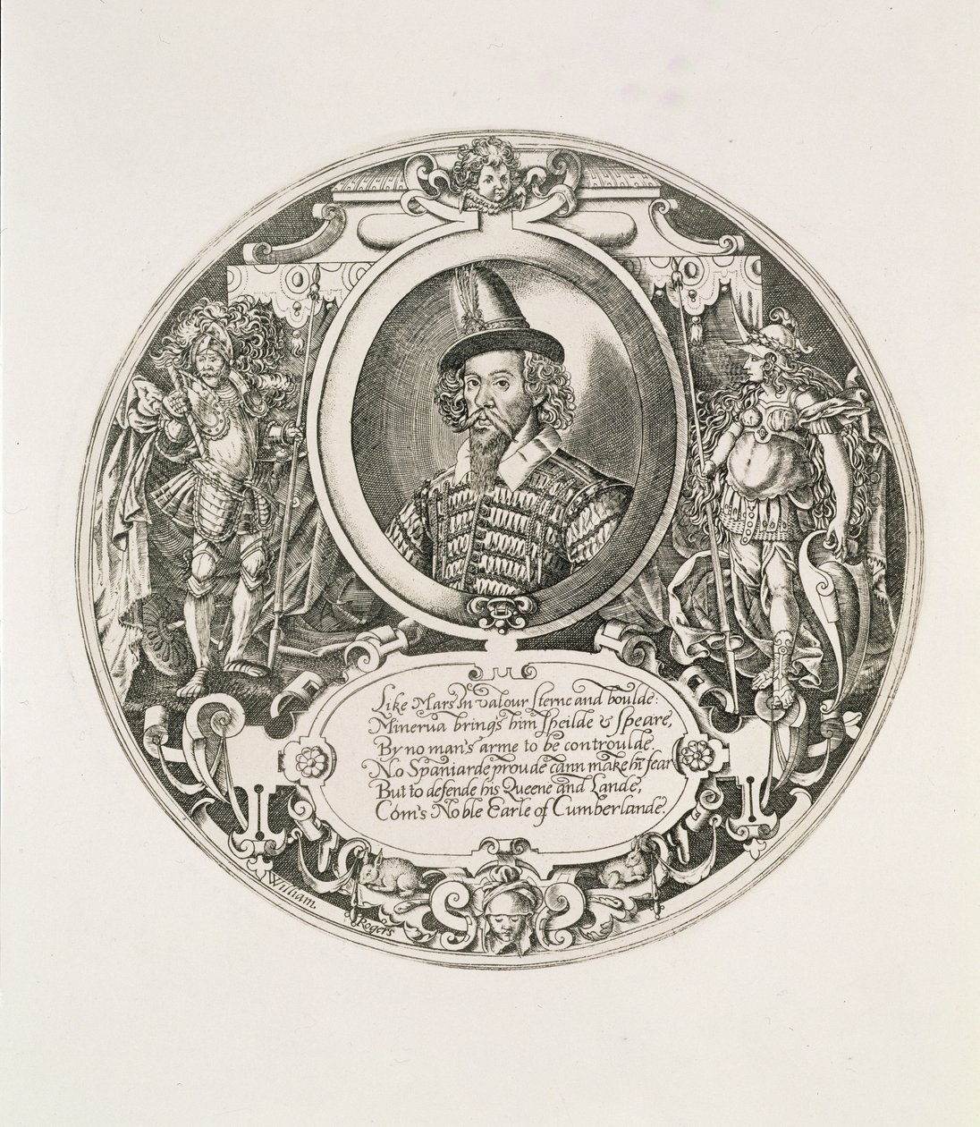 Portrait of George Clifford, 3rd Earl of Cumberland, engraved by the artist by William Rogers
