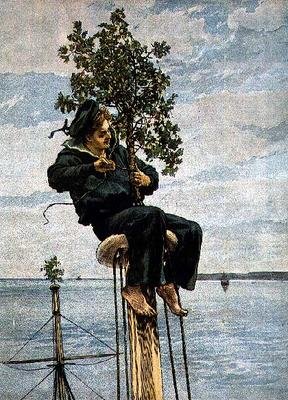 Christmas Morning at the Mast Head, from the Graphic Christmas Number, 1879 by William Small