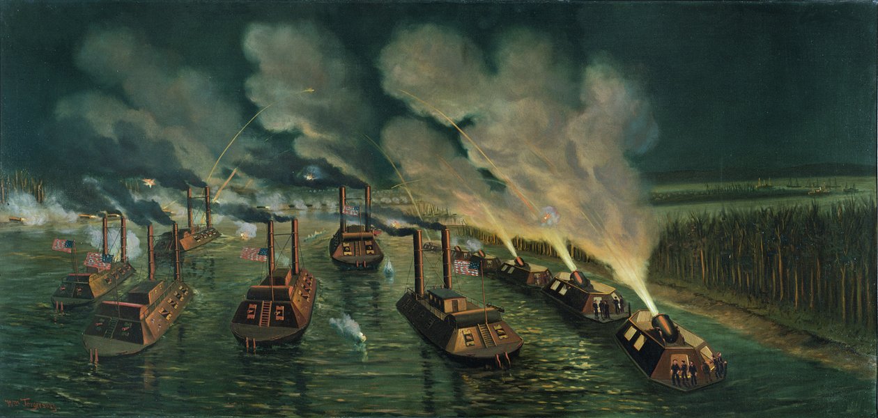 Gun and Mortar Boats on the Mississippi by William Torgerson