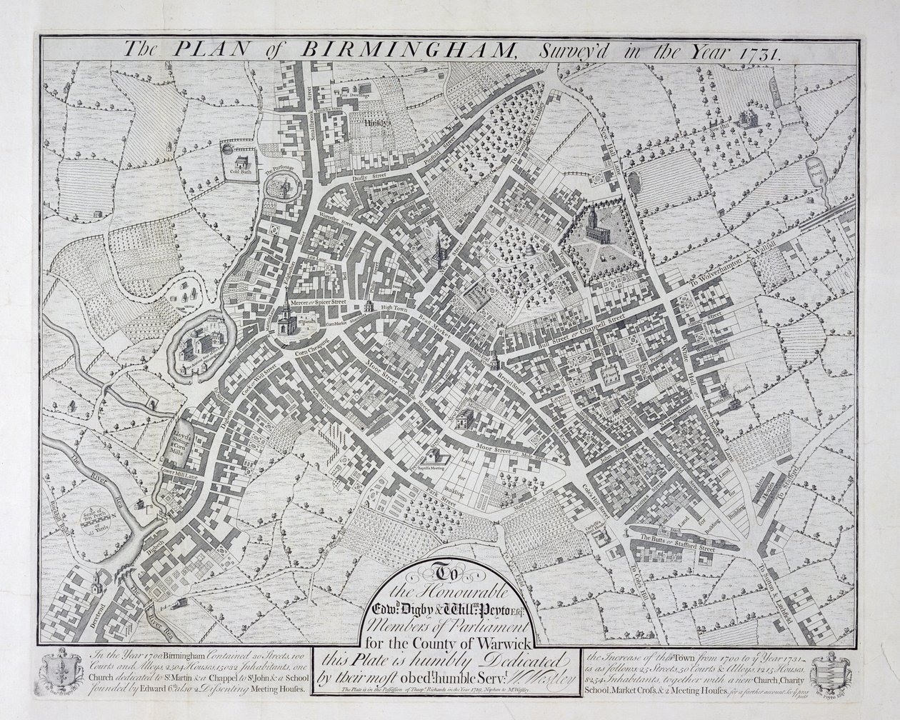 Plan of Birmingham by William Westley