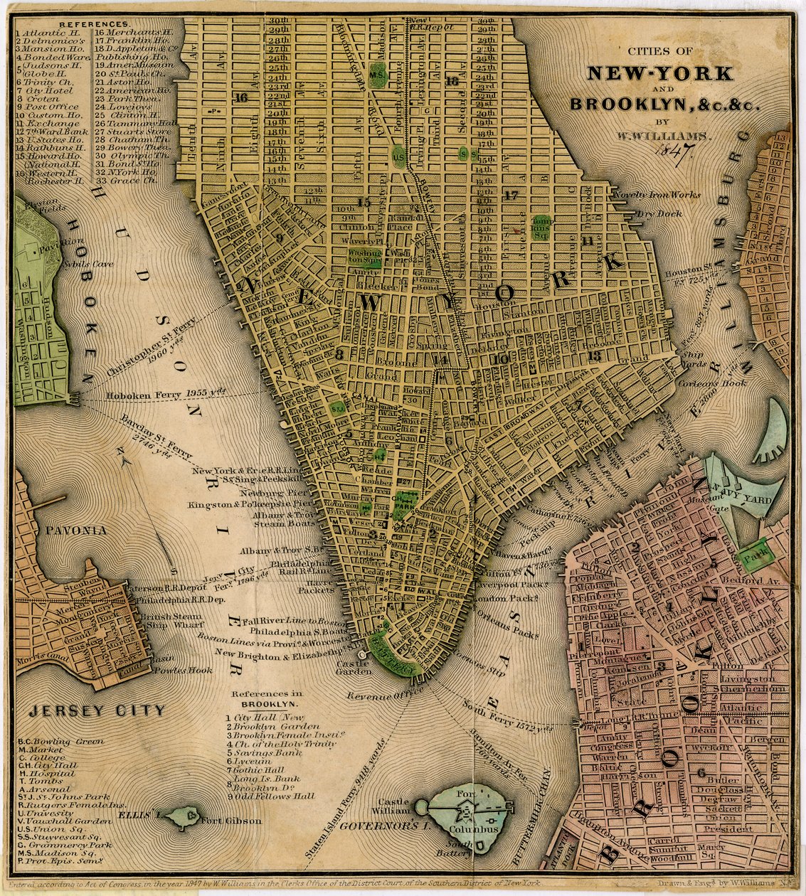 Cities of New-York and Brooklyn by William Williams