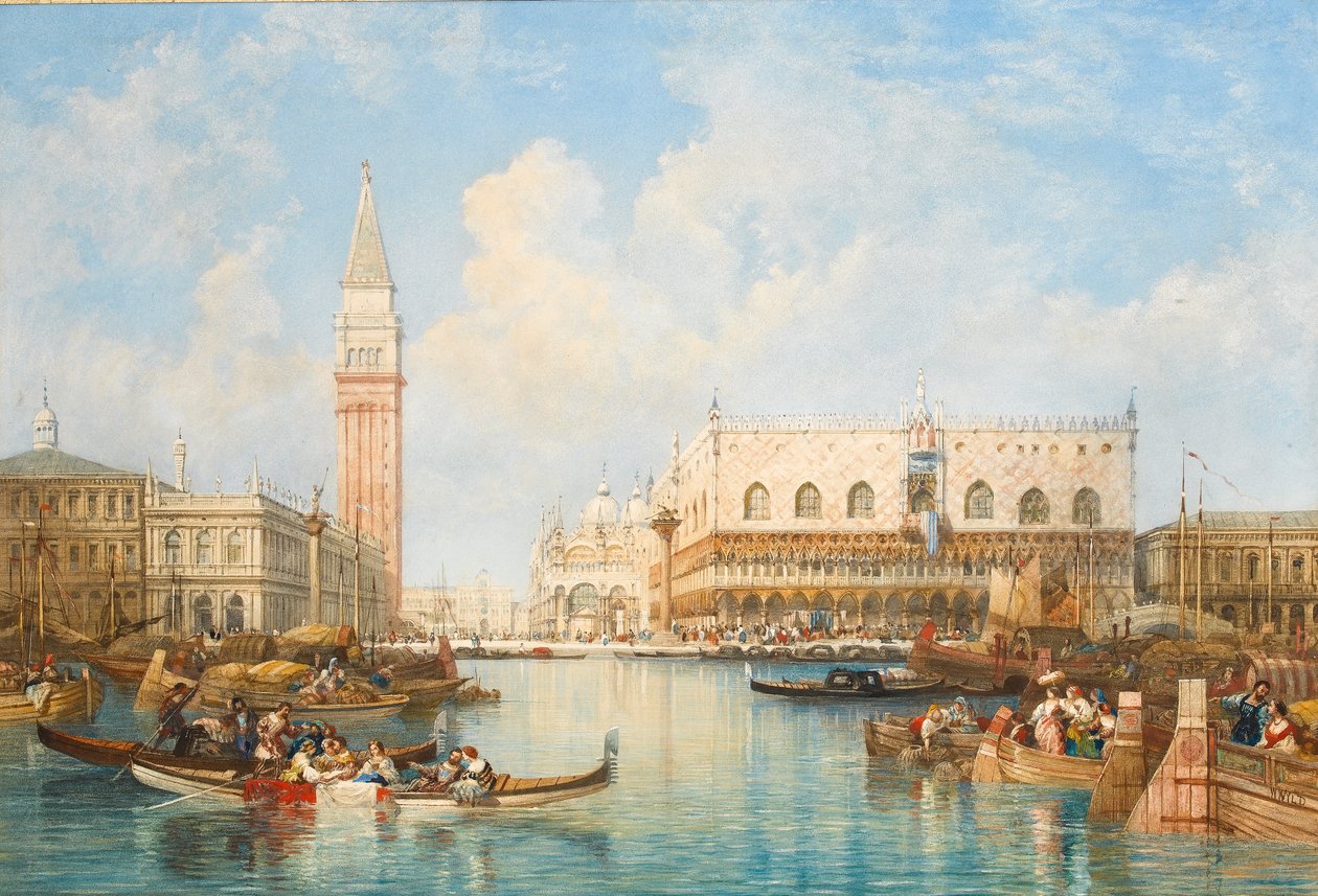 The Doges Palace and Piazetta from the Lagoon, Venice by William Wyld