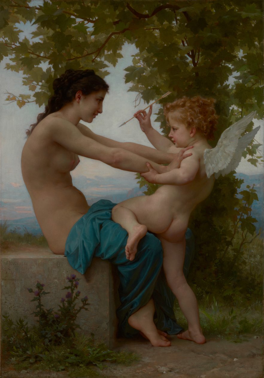 A Young Girl Defending Herself against Love by William-Adolphe Bouguereau